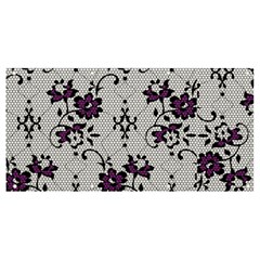 Elegant Purple Floral Jacquard Mesh Lace Fabric Banner And Sign 8  X 4  by ArtfulThreads