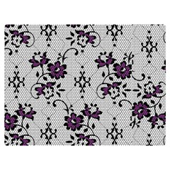 Elegant Purple Floral Jacquard Mesh Lace Fabric Two Sides Premium Plush Fleece Blanket (baby Size) by ArtfulThreads