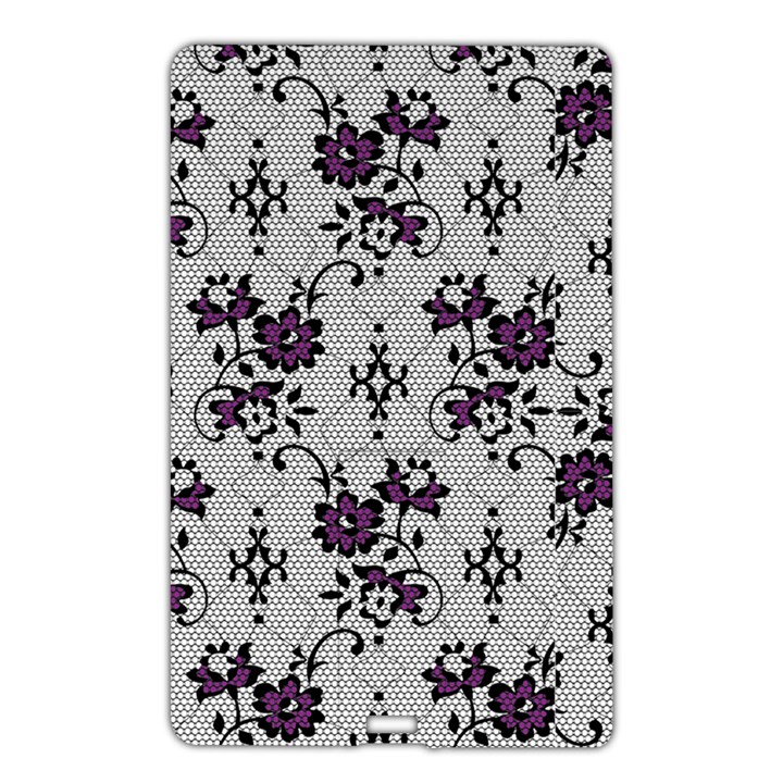 Elegant Purple Floral Jacquard Mesh Lace Fabric Name Card Style USB Flash Drive