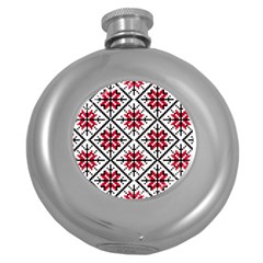 Ukrainian Folk Seamless Pattern Ornament Ethnic Ornament Border Element Traditional Art Round Hip Flask (5 Oz) by Grandong