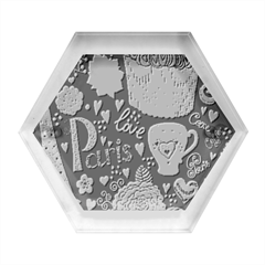 Collage Worx Black Collage Cupcake Eifel Tower Fireworks Paris Hexagon Wood Jewelry Box by Grandong