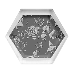 Floral Buds Of Roses Beautiful Flowers Hexagon Wood Jewelry Box by Grandong