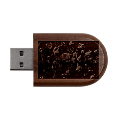 Floral Buds Of Roses Beautiful Flowers Wood Oval Usb Flash Drive by Grandong