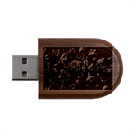 Floral Buds Of Roses Beautiful Flowers Wood Oval USB Flash Drive USB