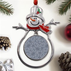 Blue Ornament Complex Mosaic Print Pattern Metal Snowman Ornament by dflcprintsclothing