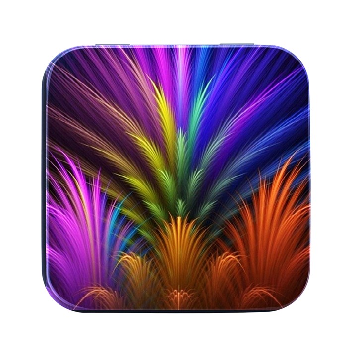 Abstract Colors - , Abstract Colors Square Metal Box (Black)