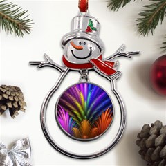 Abstract Colors - , Abstract Colors Metal Snowman Ornament by kyorashop23