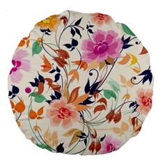 Abstract Floral Background Large 18  Premium Round Cushions by kyorashop23