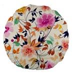 Abstract Floral Background Large 18  Premium Round Cushions Front