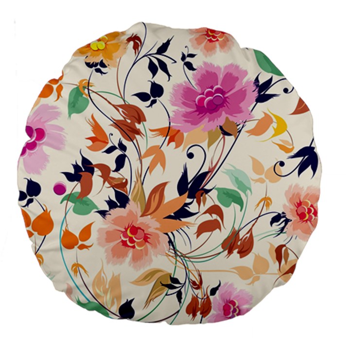 Abstract Floral Background Large 18  Premium Round Cushions