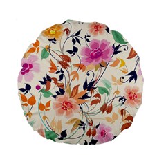 Abstract Floral Background Standard 15  Premium Flano Round Cushions by kyorashop23