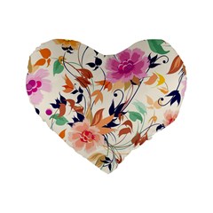 Abstract Floral Background Standard 16  Premium Heart Shape Cushions by kyorashop23