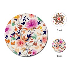 Abstract Floral Background Playing Cards Single Design (round) by kyorashop23