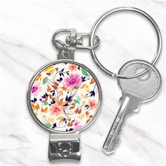 Abstract Floral Background Nail Clippers Key Chain by kyorashop23