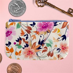 Abstract Floral Background Large Coin Purse by kyorashop23