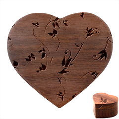 Abstract Floral Background Heart Wood Jewelry Box by kyorashop23