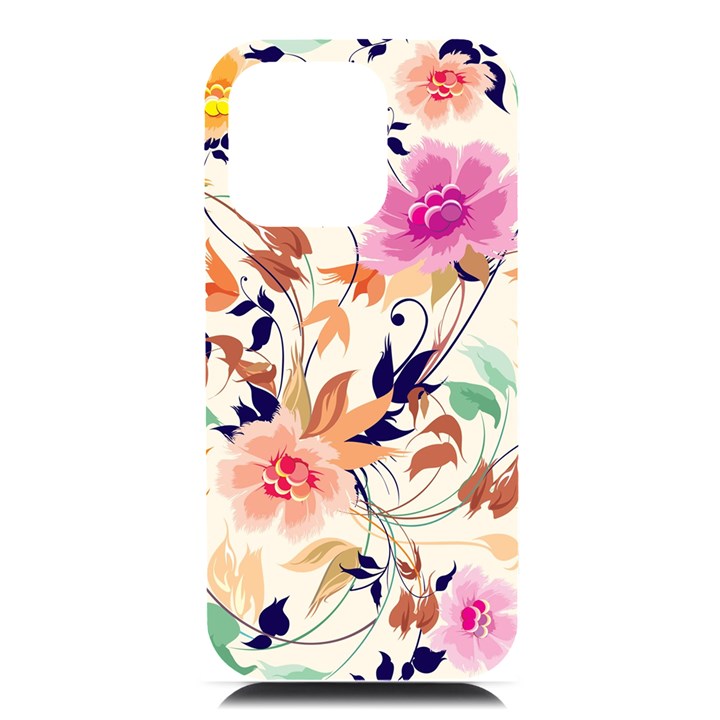 Abstract Floral Background iPhone 16 Pro Max Black UV Print PC Hardshell Case