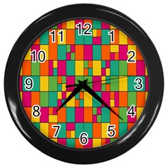 Abstract-background Wall Clock (black) by kyorashop23