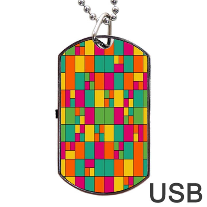 Abstract-background Dog Tag USB Flash (Two Sides)