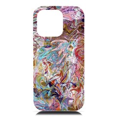 Abstract Waves Iphone 16 Pro Max Black Uv Print Pc Hardshell Case by kaleidomarblingart