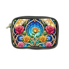 Roses Floral Stained Glass Vibrant Coin Purse by Grandong