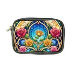 Roses Floral Stained Glass Vibrant Coin Purse Front