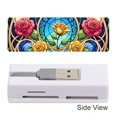 Roses Floral Stained Glass Vibrant Memory Card Reader (stick) by Grandong