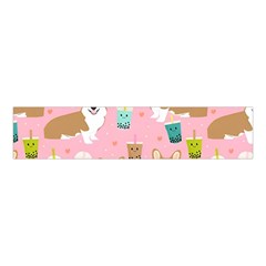 Corgi Bubble Boba Tea Pink Pattern Velvet Scrunchie by Salmanaz77