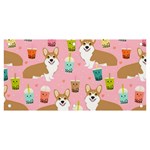 Corgi Bubble Boba Tea Pink Pattern Banner and Sign 6  x 3  Front