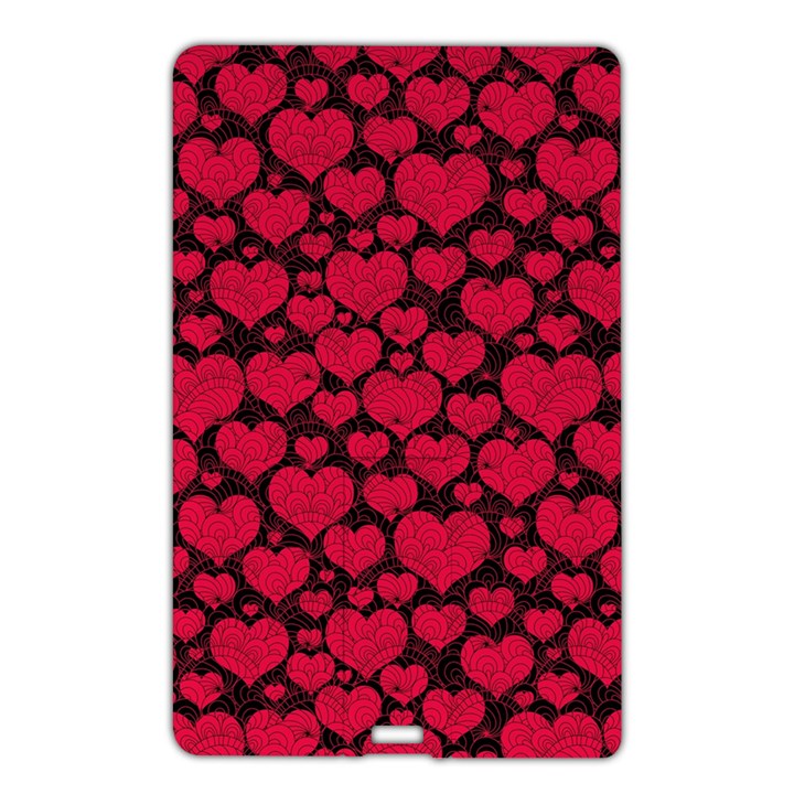 Valentines Day Hearts Pattern Love Red Name Card Style USB Flash Drive