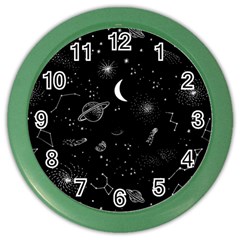 Cosmic Black Space Star Color Wall Clock by Ndabl3x