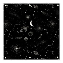 Cosmic Black Space Star Banner And Sign 3  X 3  by Ndabl3x