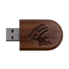 Lizard Graphic Illustration With Sarcastic Phase Wood Oval Usb Flash Drive by dflcprintsclothing