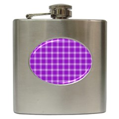 Purple Plaid Tartan 3 Hip Flask (6 Oz) by dressshop