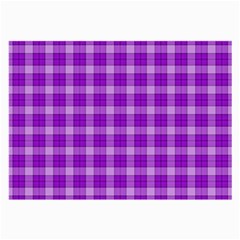 Purple Plaid Tartan 3 Large Glasses Cloth (2 Sides) by dressshop