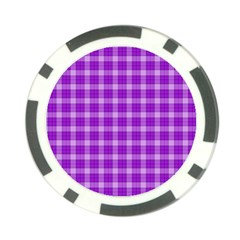 Purple Plaid Tartan 3 Poker Chip Card Guard by dressshop