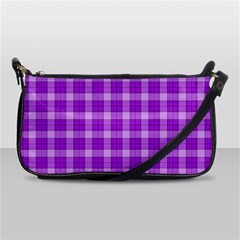 Purple Plaid Tartan 3 Leather Shoulder Clutch Bag by dressshop