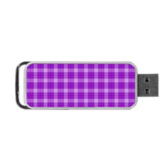 Purple Plaid Tartan 3 Portable Usb Flash (two Sides) by dressshop