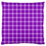 Purple Plaid Tartan 3 Standard Premium Plush Fleece Cushion Case (One Side) Front