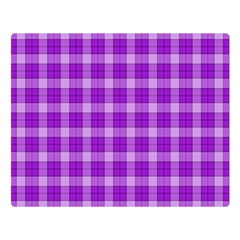 Purple Plaid Tartan 3 Two Sides Premium Plush Fleece Blanket (large) by dressshop