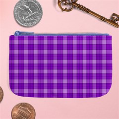 Purple Plaid Tartan 3 Large Coin Purse by dressshop