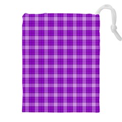 Purple Plaid Tartan 3 Drawstring Pouch (5xl) by dressshop