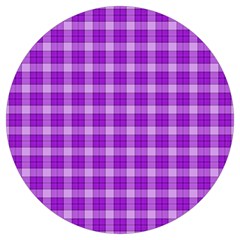 Purple Plaid Tartan 3 Round Trivet by dressshop