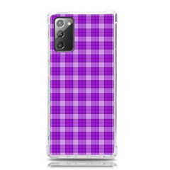 Purple Plaid Tartan 3 Samsung Galaxy Note 20 Tpu Uv Case by dressshop