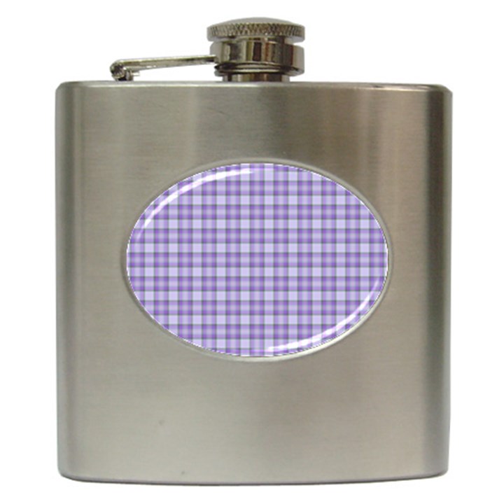 Purple Plaid Tartan 2 Hip Flask (6 oz)