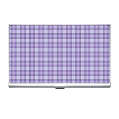 Purple Plaid Tartan 2 Business Card Holder by dressshop