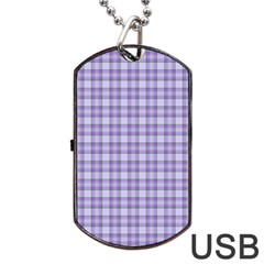 Purple Plaid Tartan 2 Dog Tag Usb Flash (two Sides) by dressshop