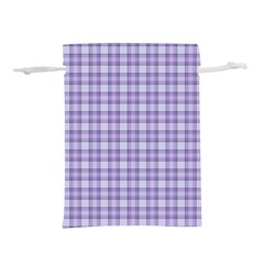 Purple Plaid Tartan 2 Lightweight Drawstring Pouch (m) by dressshop