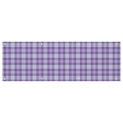 Purple Plaid Tartan 2 Banner And Sign 9  X 3  by dressshop