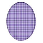 Purple Plaid Tartan 2 Oval Glass Fridge Magnet (4 pack) Front